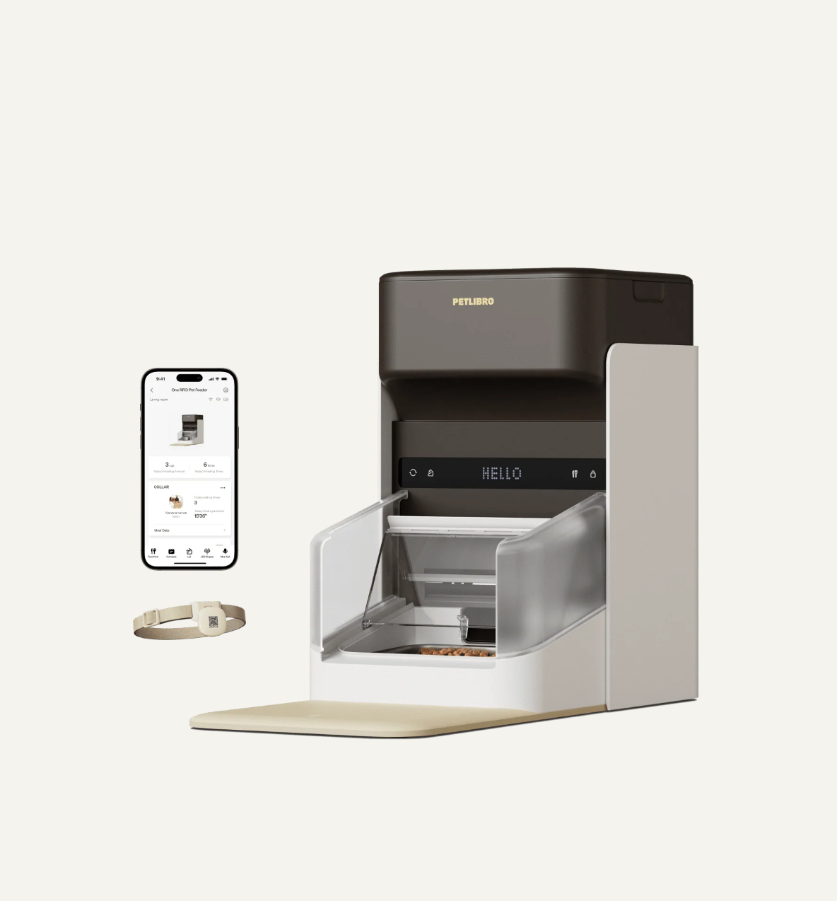 pet feeder with collar
